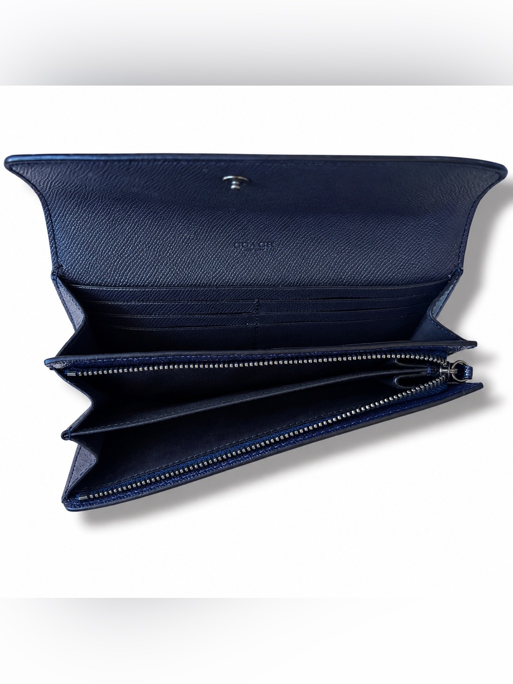 Coach Ace Bear Slim Envelope Wallet Metallic Navy NWOT Rare Novelty - Picture 9 of 16